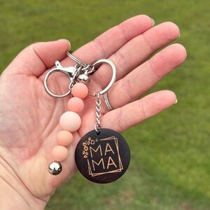 Handmade Silicone “Peachy Mama” Mama Keychain